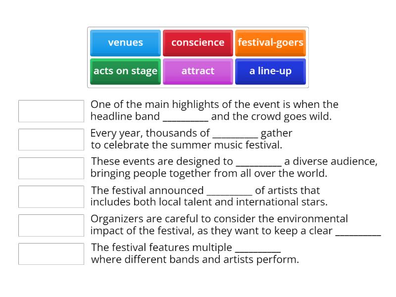 Festivals vocabulary - Match up