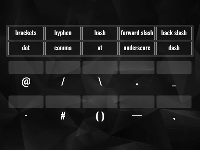 email symbols - Match up