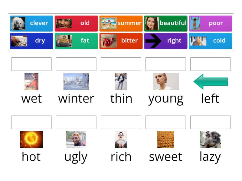 opposite adjectives - Match up