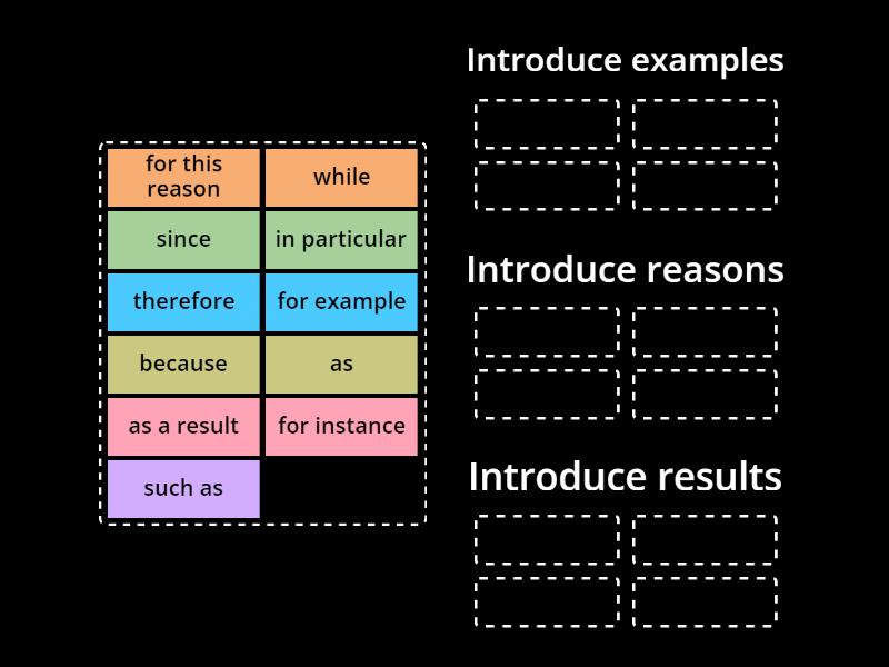 Linking words, part 2 - Group sort