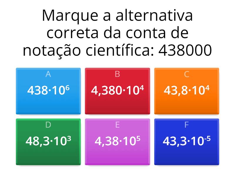 Notação científica - Quiz