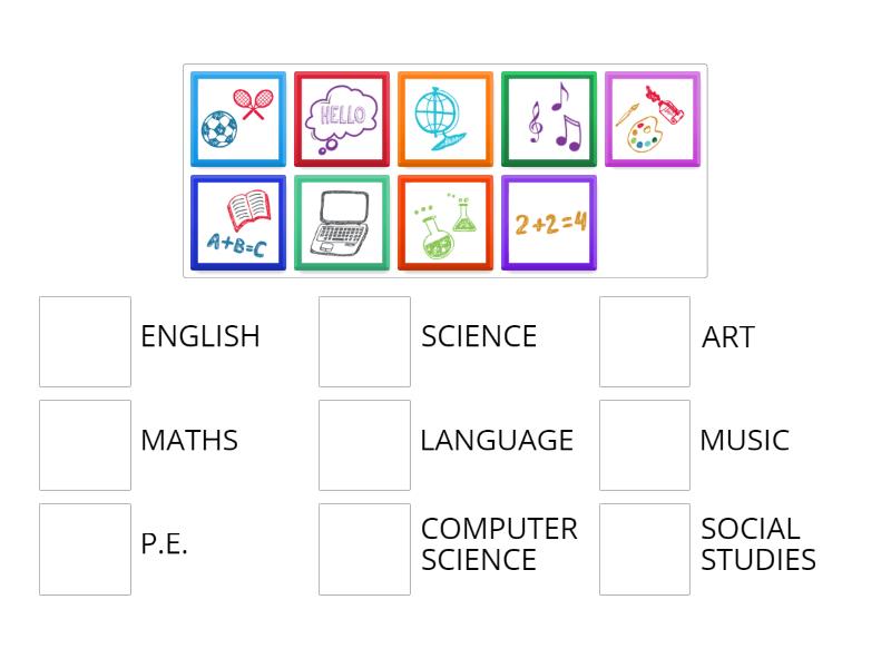 SCHOOL SUBJECTS - Match up
