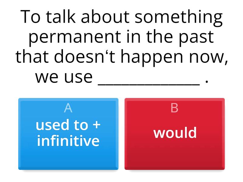 Past and present habits be (get) used, used to/would - Quiz