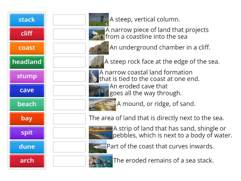 Geography - Coastal Processes - Match up