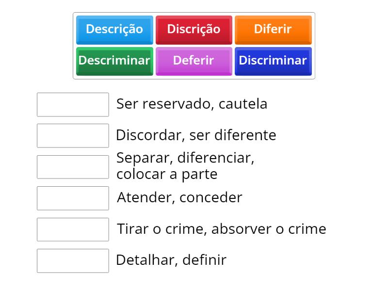 Atividade de Português - Match up