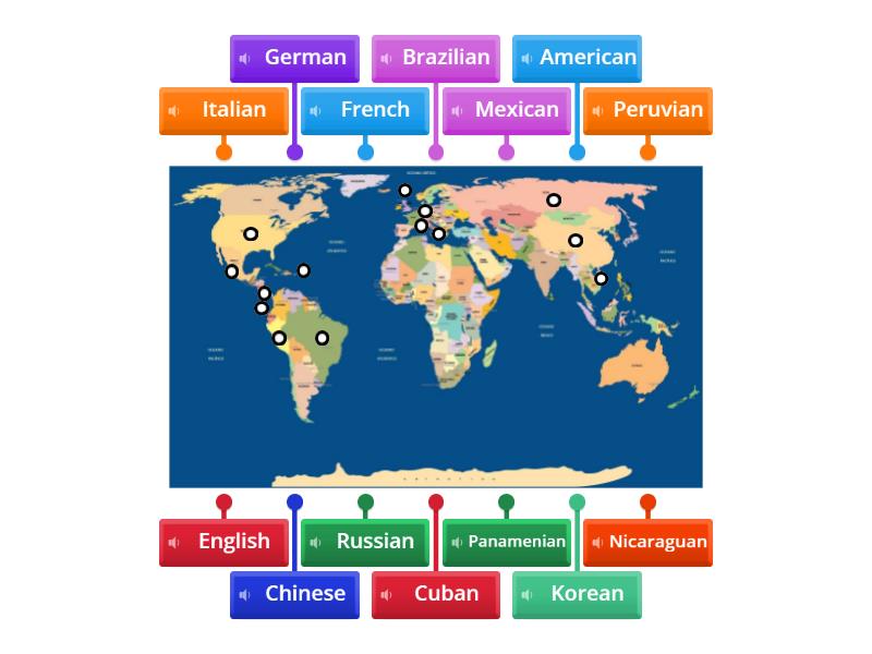 Nationalities - Labelled diagram