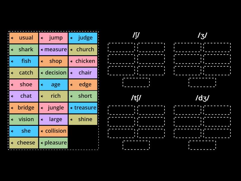 Lesson 13: /ʃ/ - /ʒ/ và /tʃ/ - /dʒ/ - Group sort