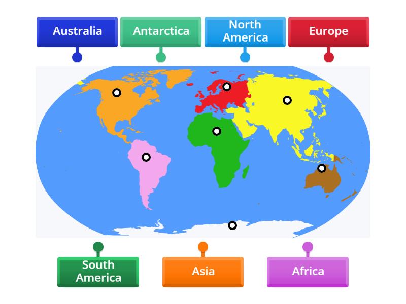 World Map - Labelled diagram