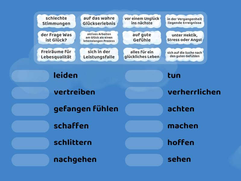 Was fällt Ihnen ein, wenn Sie das Wort Glück hören? Une las parejas