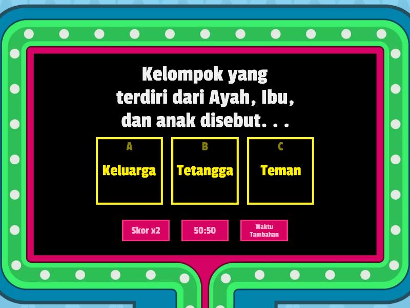 Keberagaman Dan Kebersamaan Tugas Anggota Keluarga Di Rumah - Gameshow Quiz