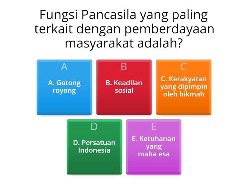 FUNGSI DAN KEDUDUKAN PANCASILA - Quiz