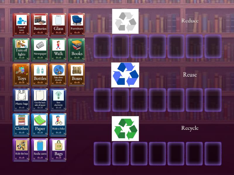 Reduce, Reuse, and Recycle Matching Activity - Group sort