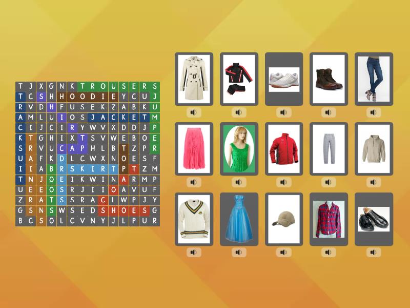 Clothes Go Getter 1 - Wordsearch