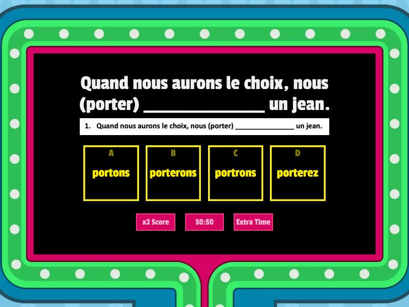 Le Futur Simple Cc - Gameshow Quiz