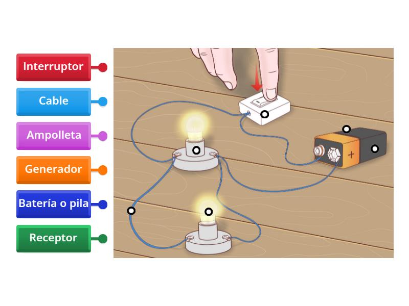 Circuito eléctrico 5to básico - Labelled diagram