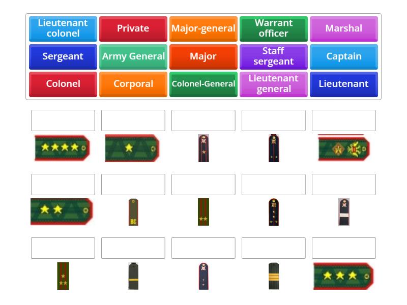 Military ranks - Match up