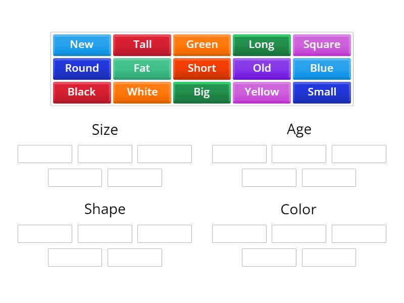 Adjective - Group sort