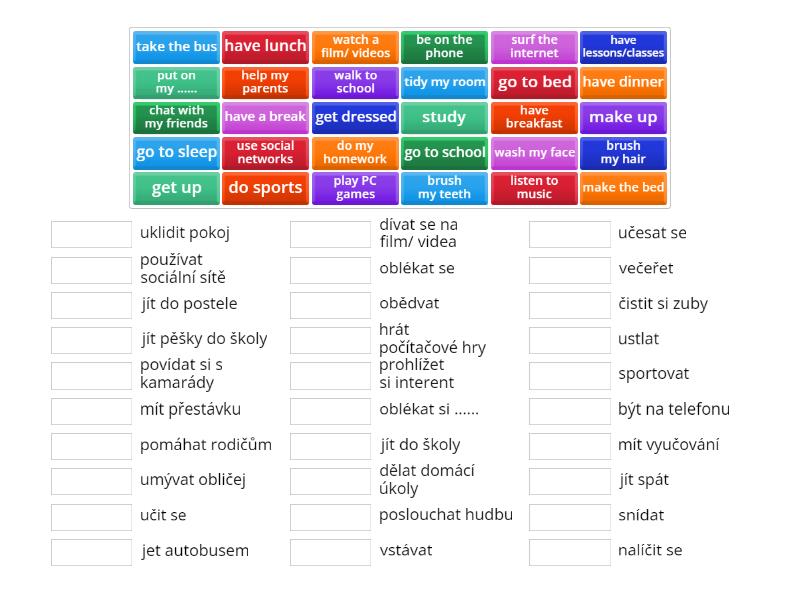 DAILY ROUTINES - Match up