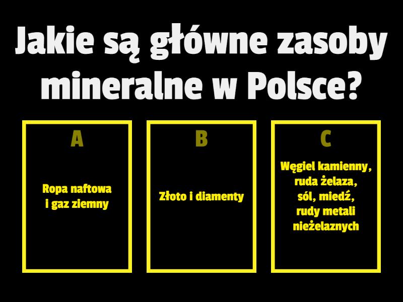 Surowce Mineralne W Polsce Quiz