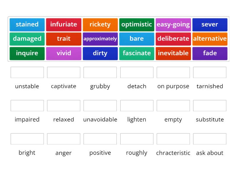 en214 What is the Synonym? Match up