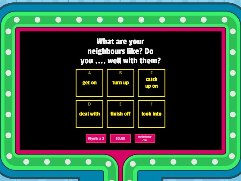 Phrasal Verbs B2 - Gameshow quiz