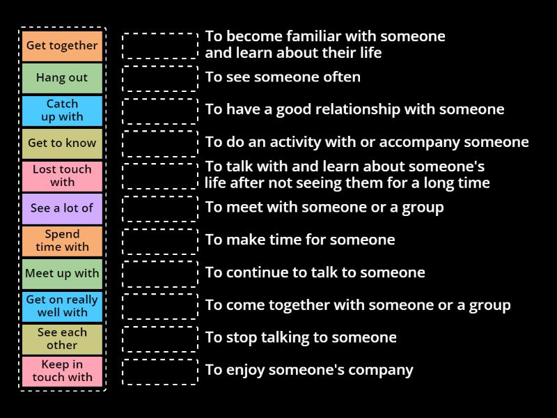 Hanging out vocabulary - Match up