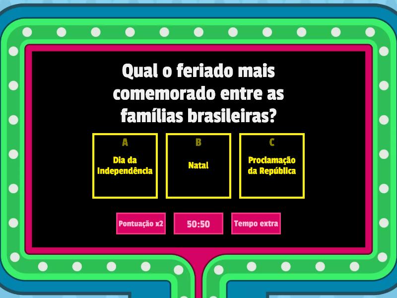 Feriados Brasileiros Gameshow Quiz