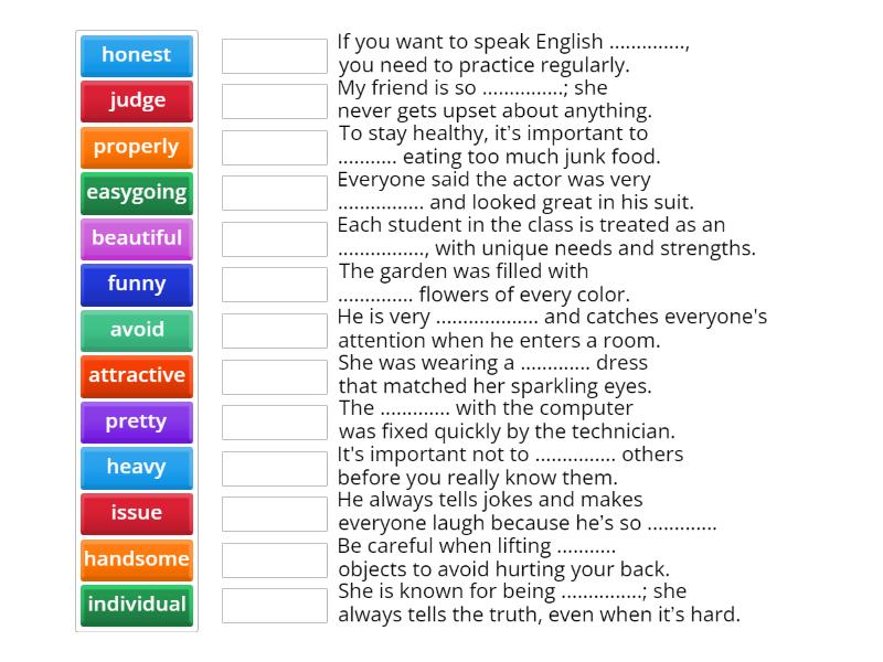 Keynote Unit 7 Vocab - Part 1 - Match up