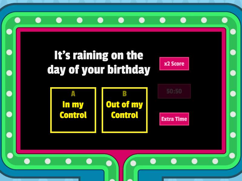 Circle of Control Quiz - Gameshow quiz