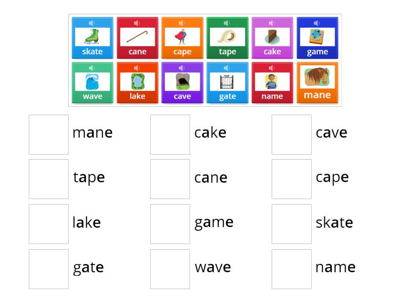 Oxford Phonics 3 Unit 1 (long a) - Match up