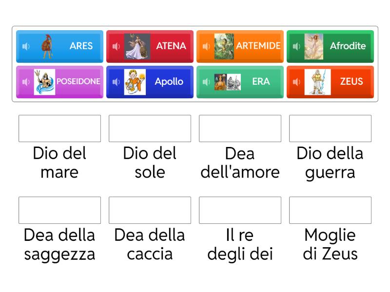 Le divinità greche - Match up