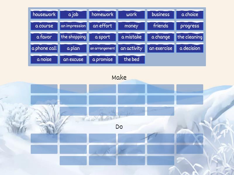 Make And Do Collocations Group Sort