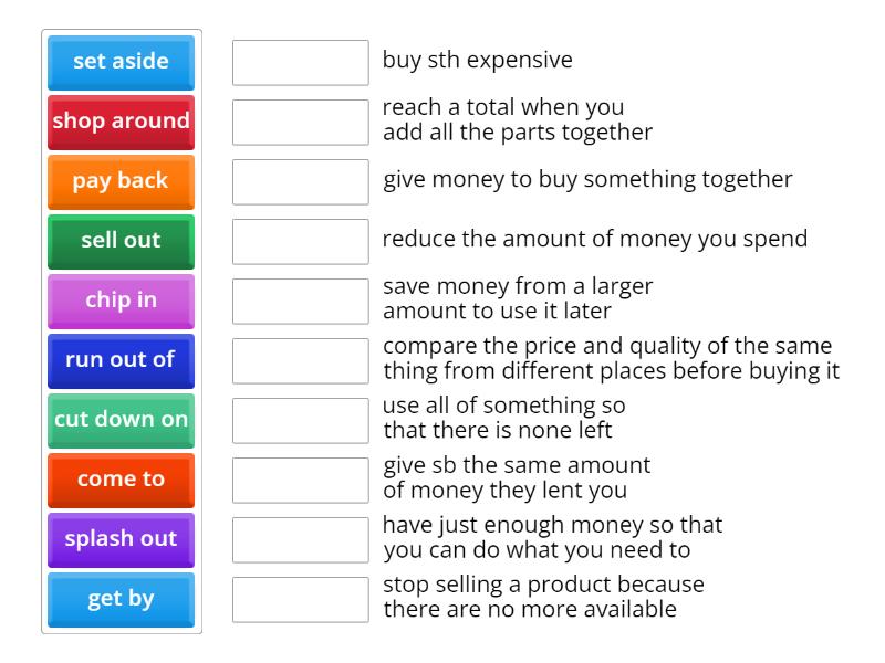 Gttw B2 unit 5 phrasal verbs - Match up
