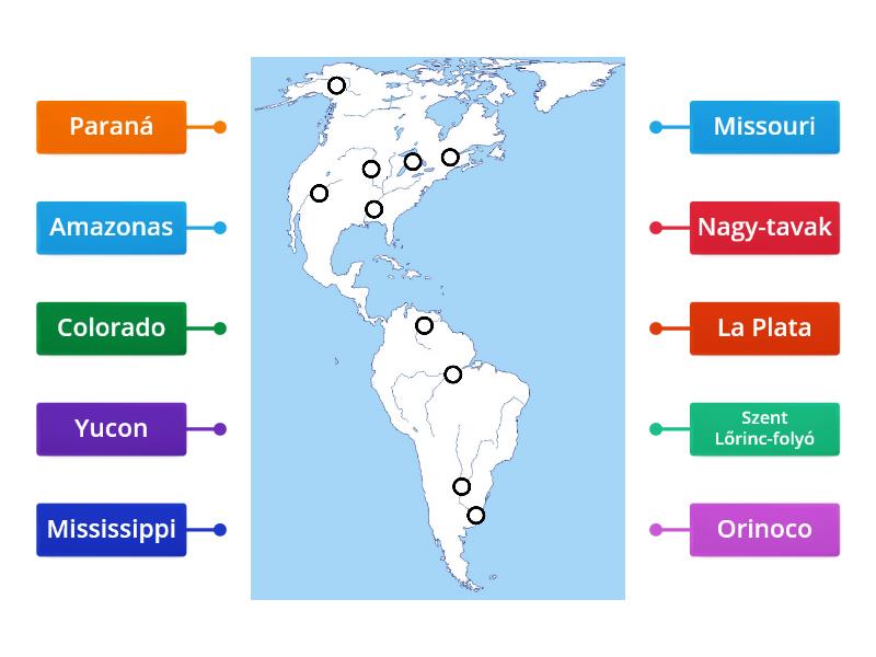 Amerika vízrajza - Labelled diagram