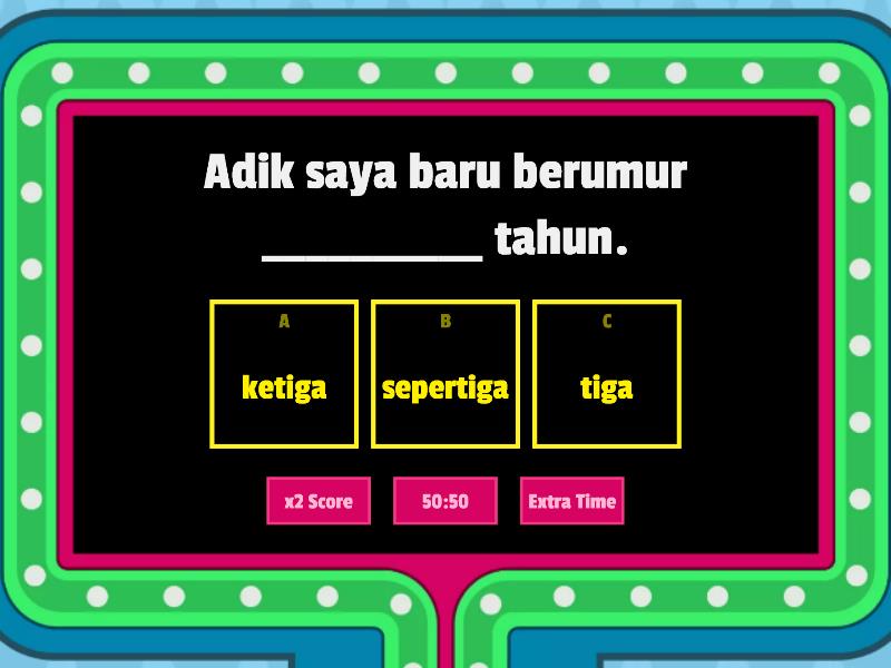 BAHASA MELAYU: KATA BILANGAN - Concurso De Preguntas