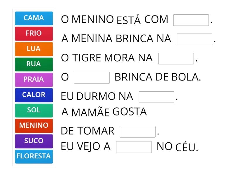 Complete A Frase Missing Word