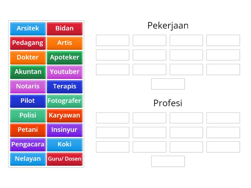 Pekerjaan Vs Profesi - Group sort