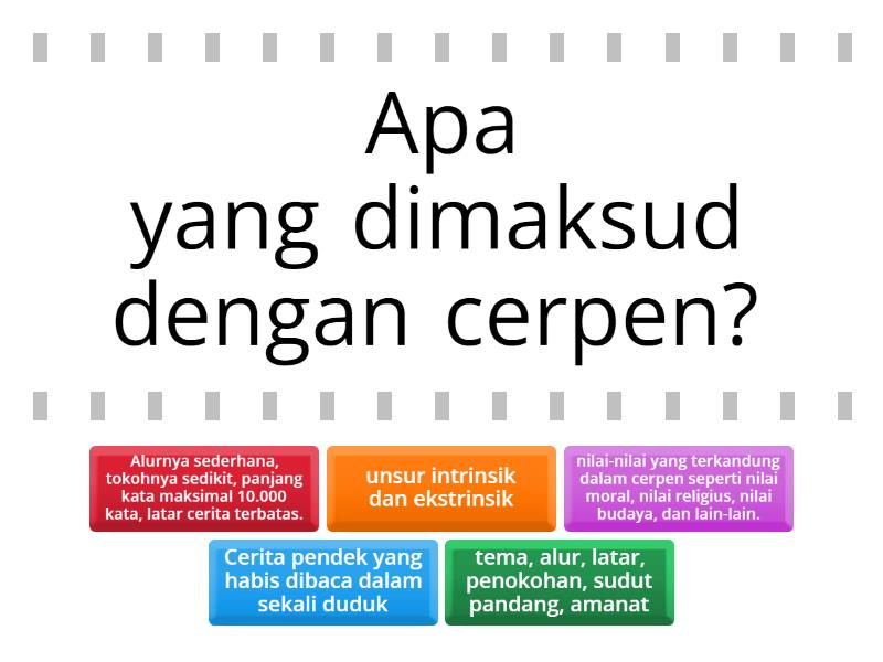 Menentukan Unsur Pembangun Cerpen - Find The Match