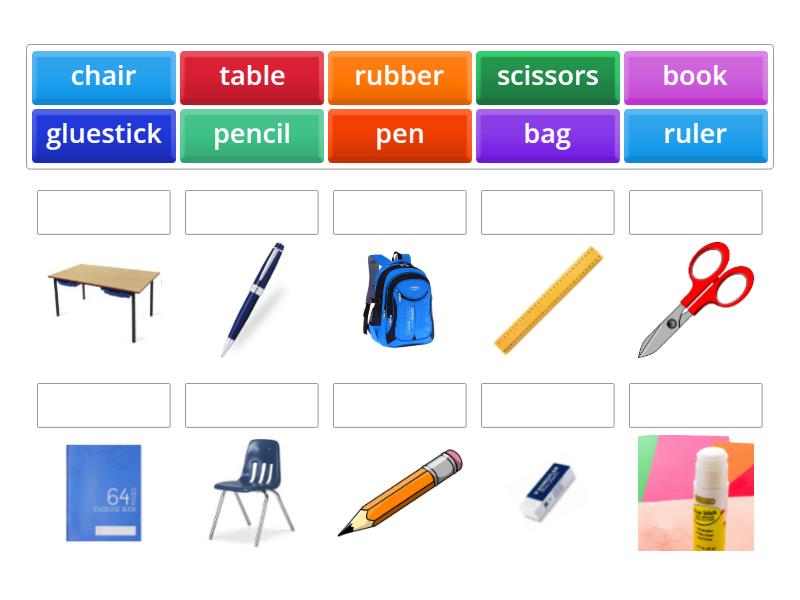 Classroom Objects - Match up
