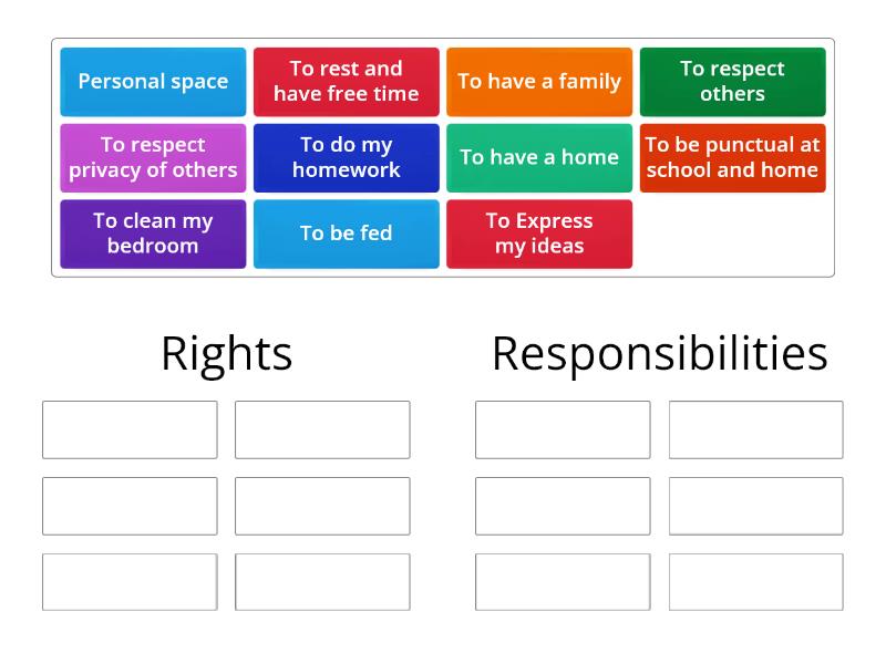 Rights and Responsibilities - Group sort