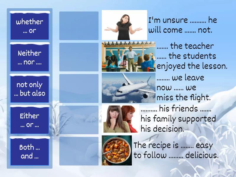 Paired Conjunctions: Match the paired conunctions with the right ...