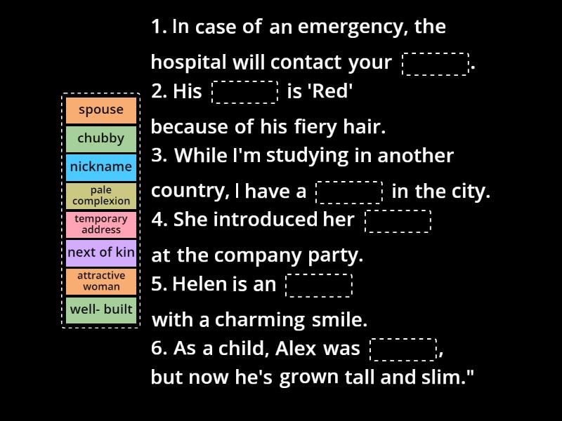 People. Personal details. Appearance. ZNO 2 - Complete the sentence