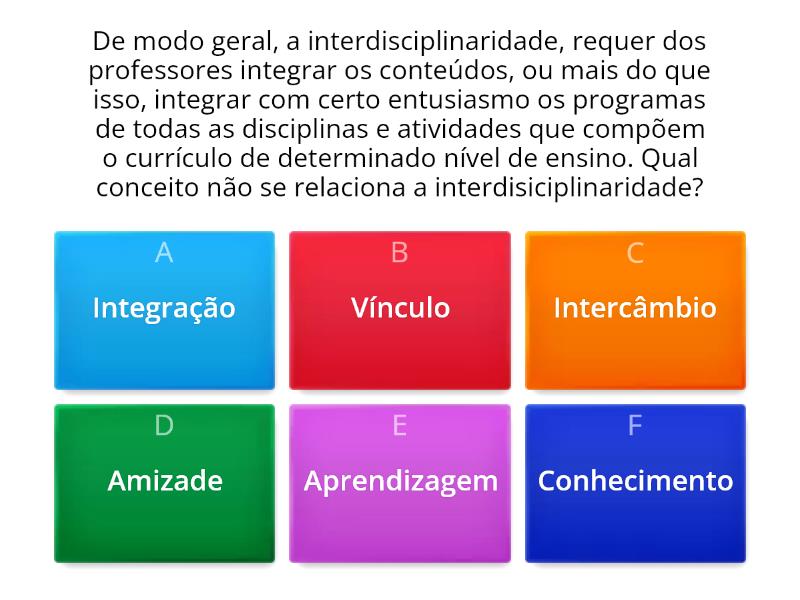 Interdisciplinaridade - Cuestionario