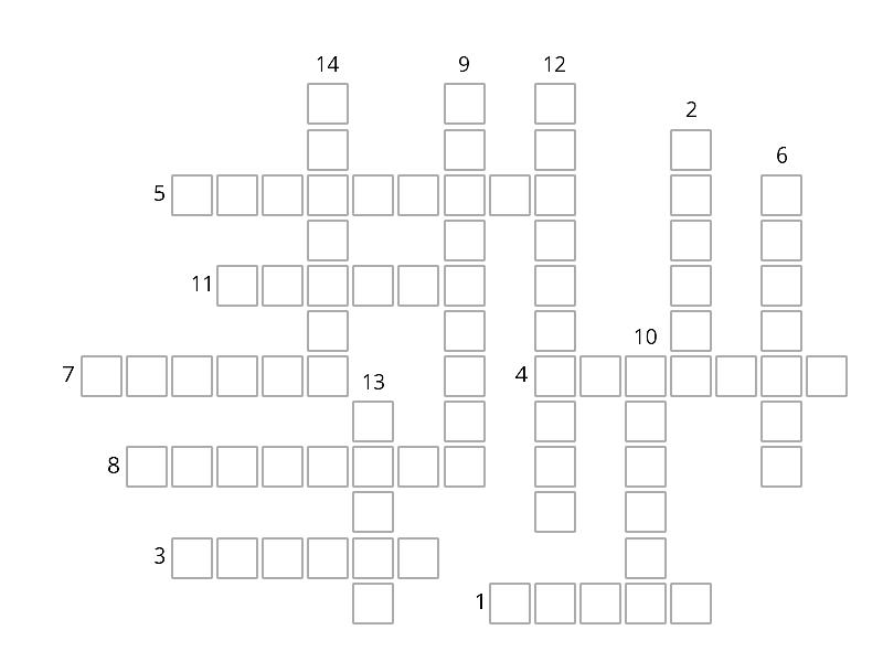 HOUSEWORK Vocabulary Crossword