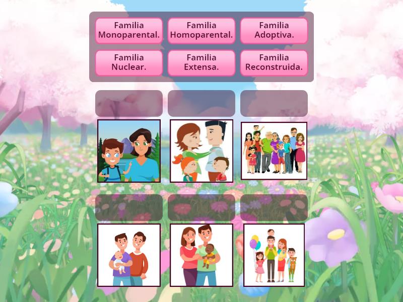 TIPOS DE FAMILIA. - Une las parejas