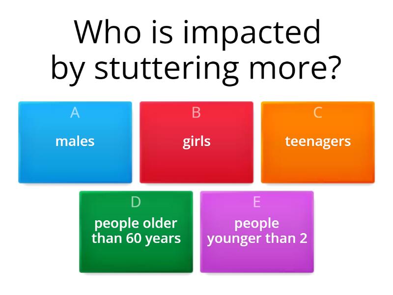 Stuttering facts fluency group quiz