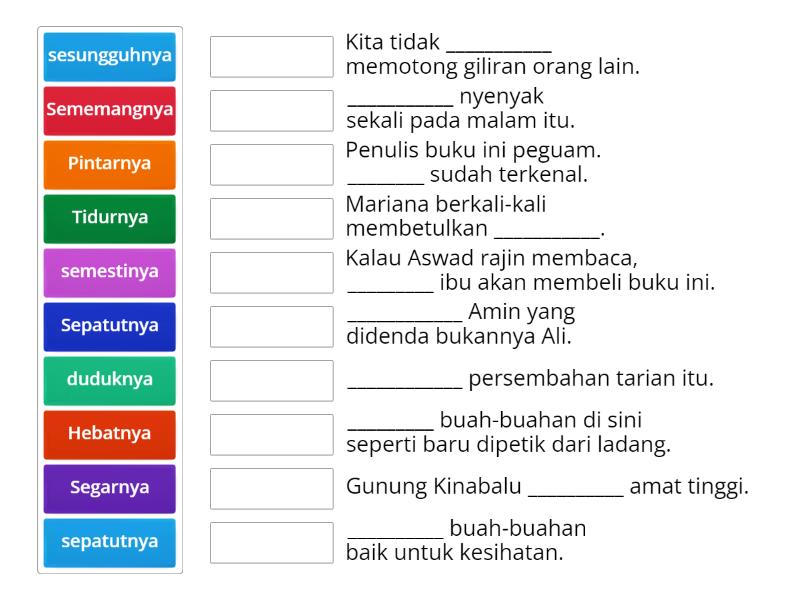 2D,2IX,2K KATA PENEKAN DAN KATA PEMBENDA 2021 - Match up