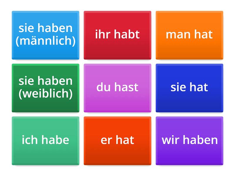 avoir (haben) - Flip tiles