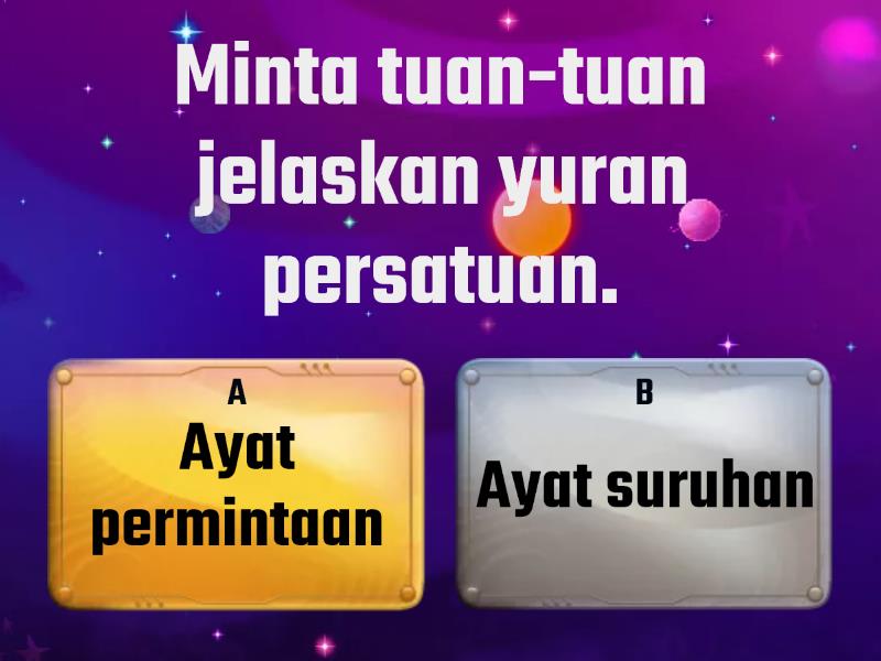 Ayat Suruhan Dan Permintaan Tahun 3 Quiz