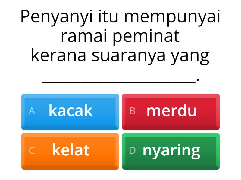 Kata Adjektif Pancaindera Tahun 4 - Quiz